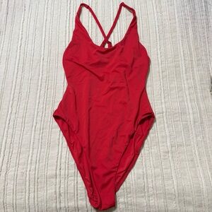 Andie High Leg Red One Piece Swimsuit